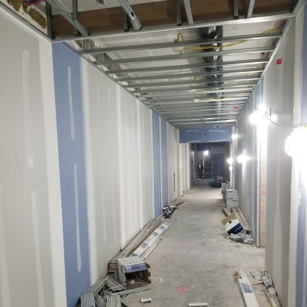 Commercial drywall framing installation in Indianapolis office buildout